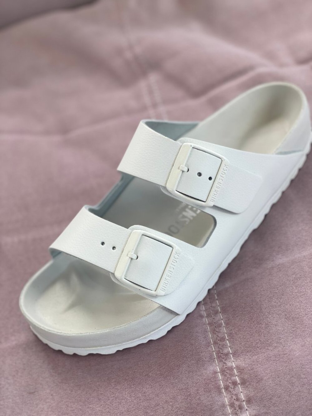 Birkenstock Arizona BS Regular Women 8 Men 6 White Leather Sandal 1026803 Unisex - Picture 5 of 13
